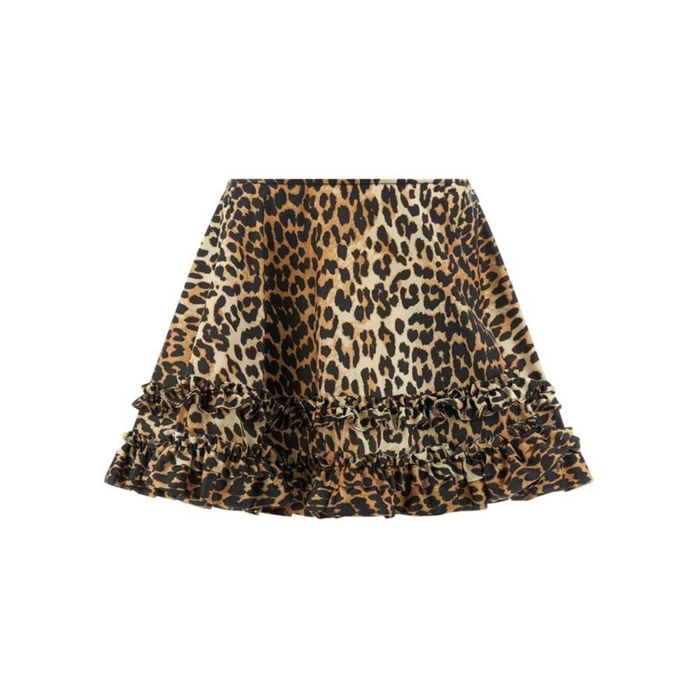 Ganni Brown Recycled Polyamide Long Women's Skirt